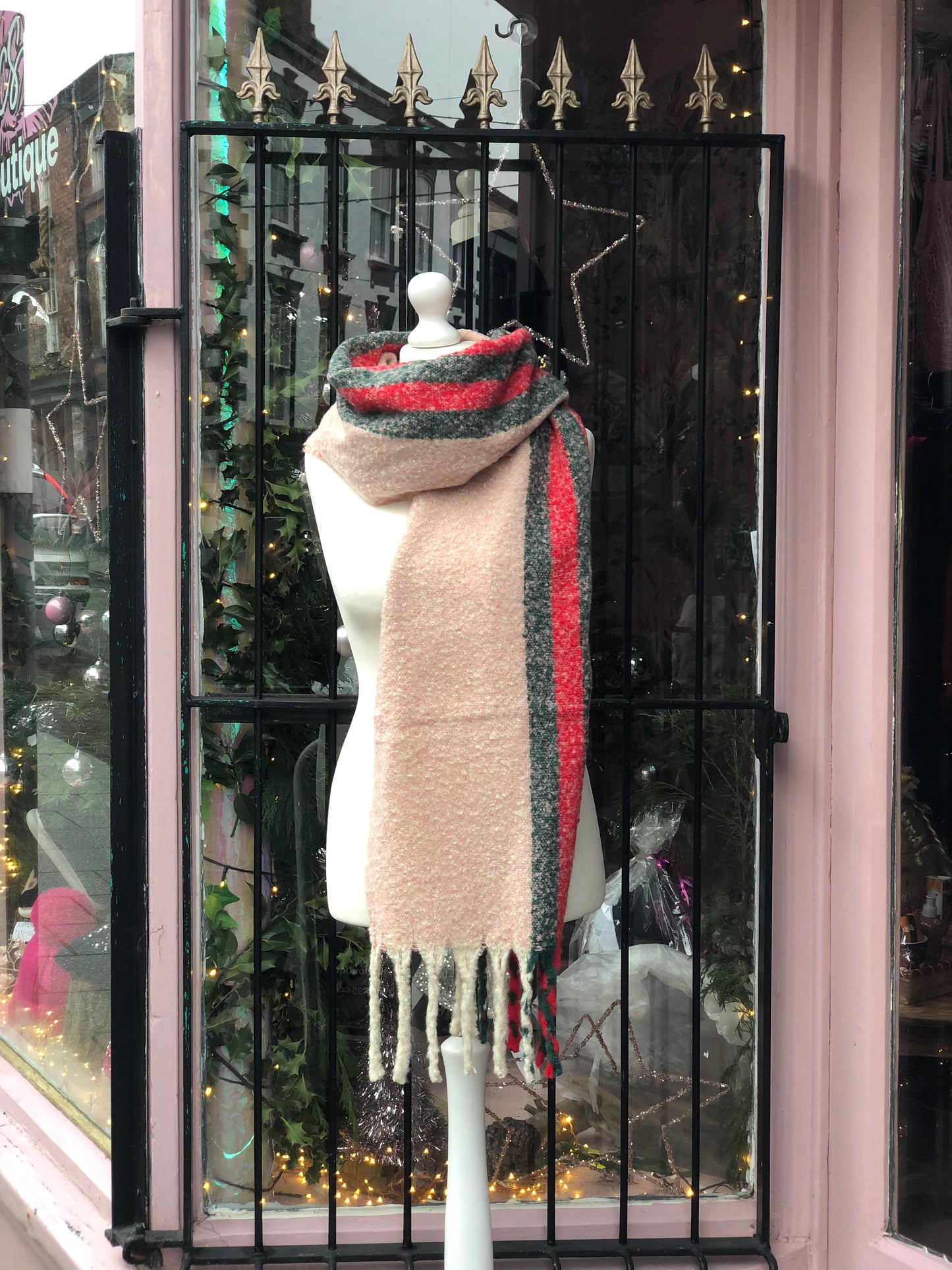 Pink Stripe Blanket Scarf