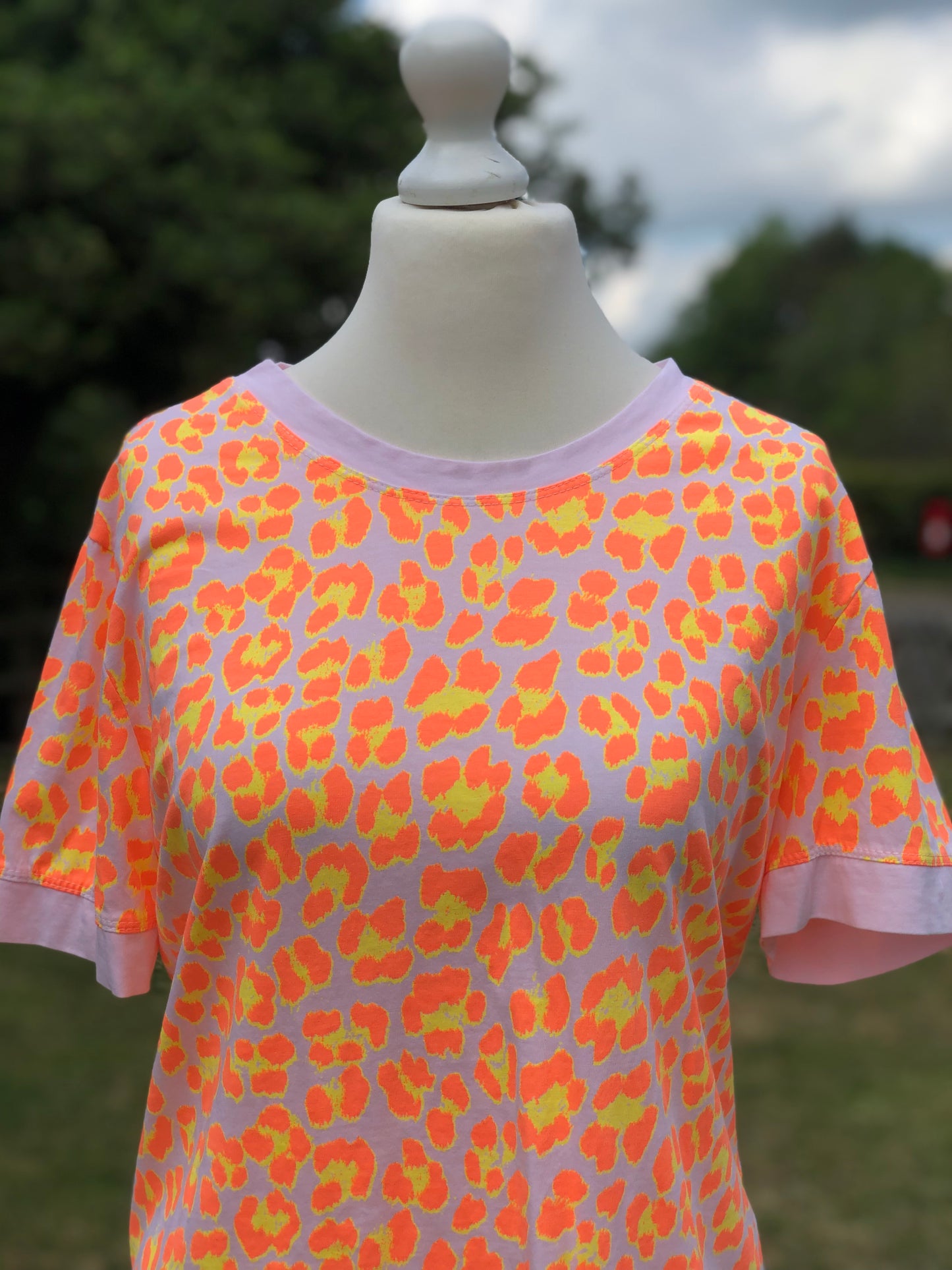 Neon Animal Print T Shirt - Orange
