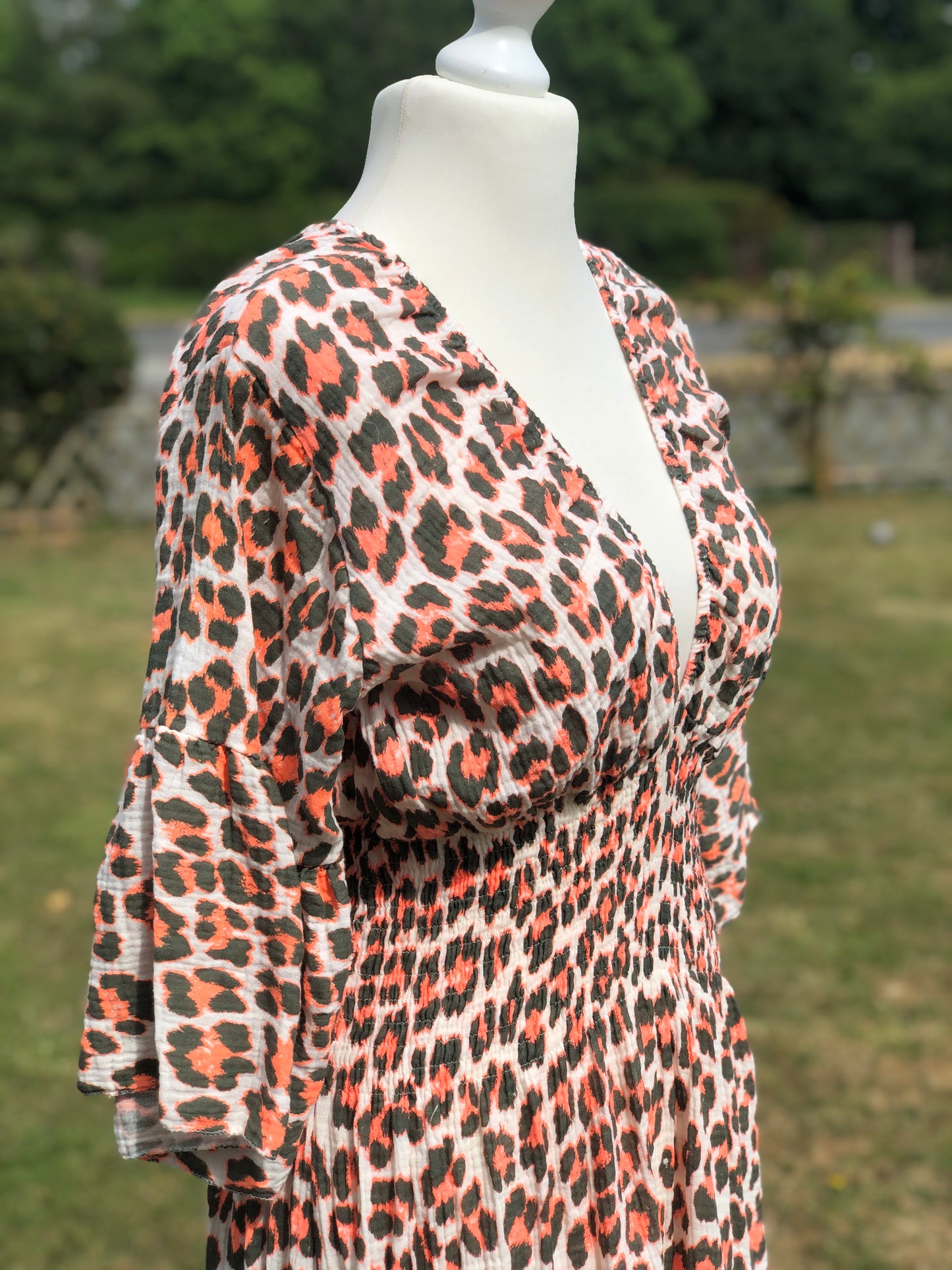 Animal Print Maxi Dress - Brown / Orange
