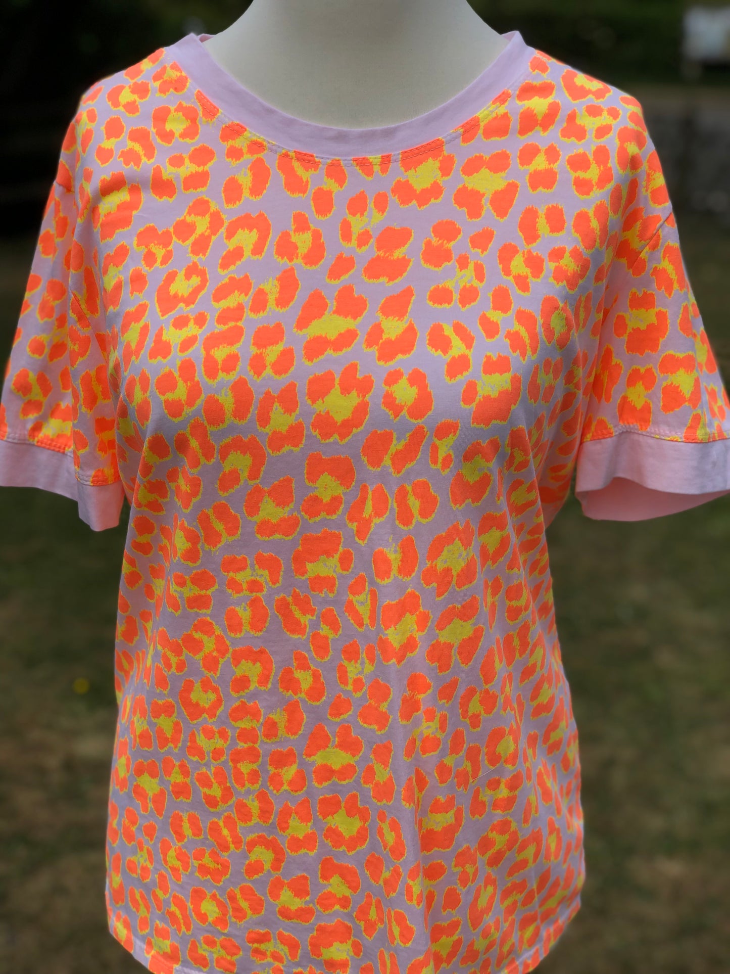 Neon Animal Print T Shirt - Orange