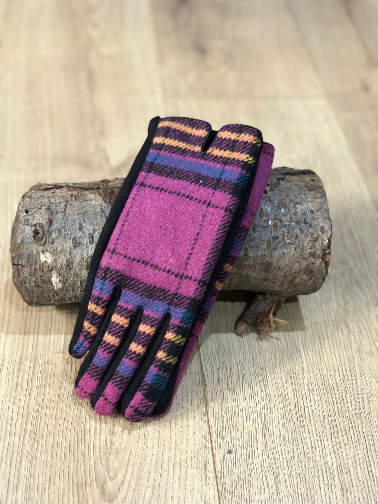 Pink Tartan Gloves