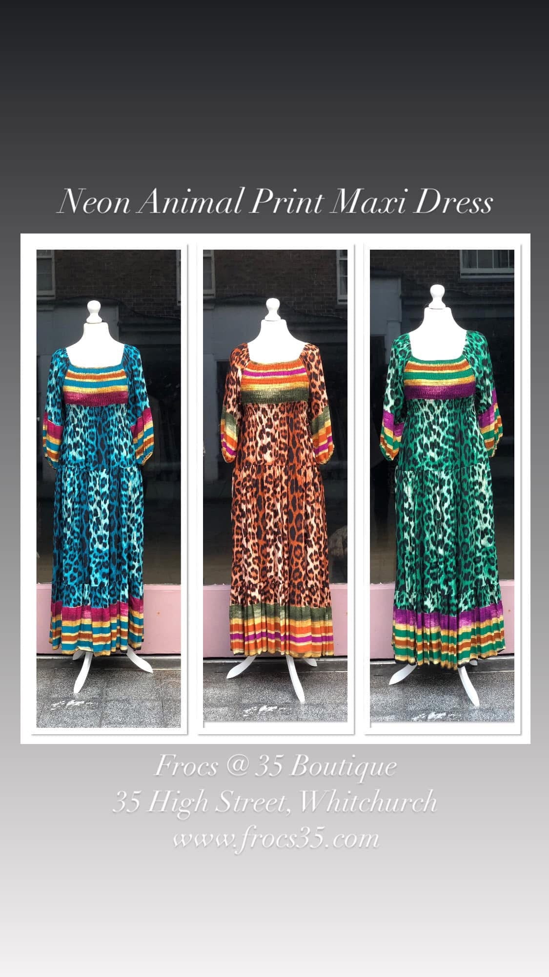 Neon Animal Print Maxi Dress