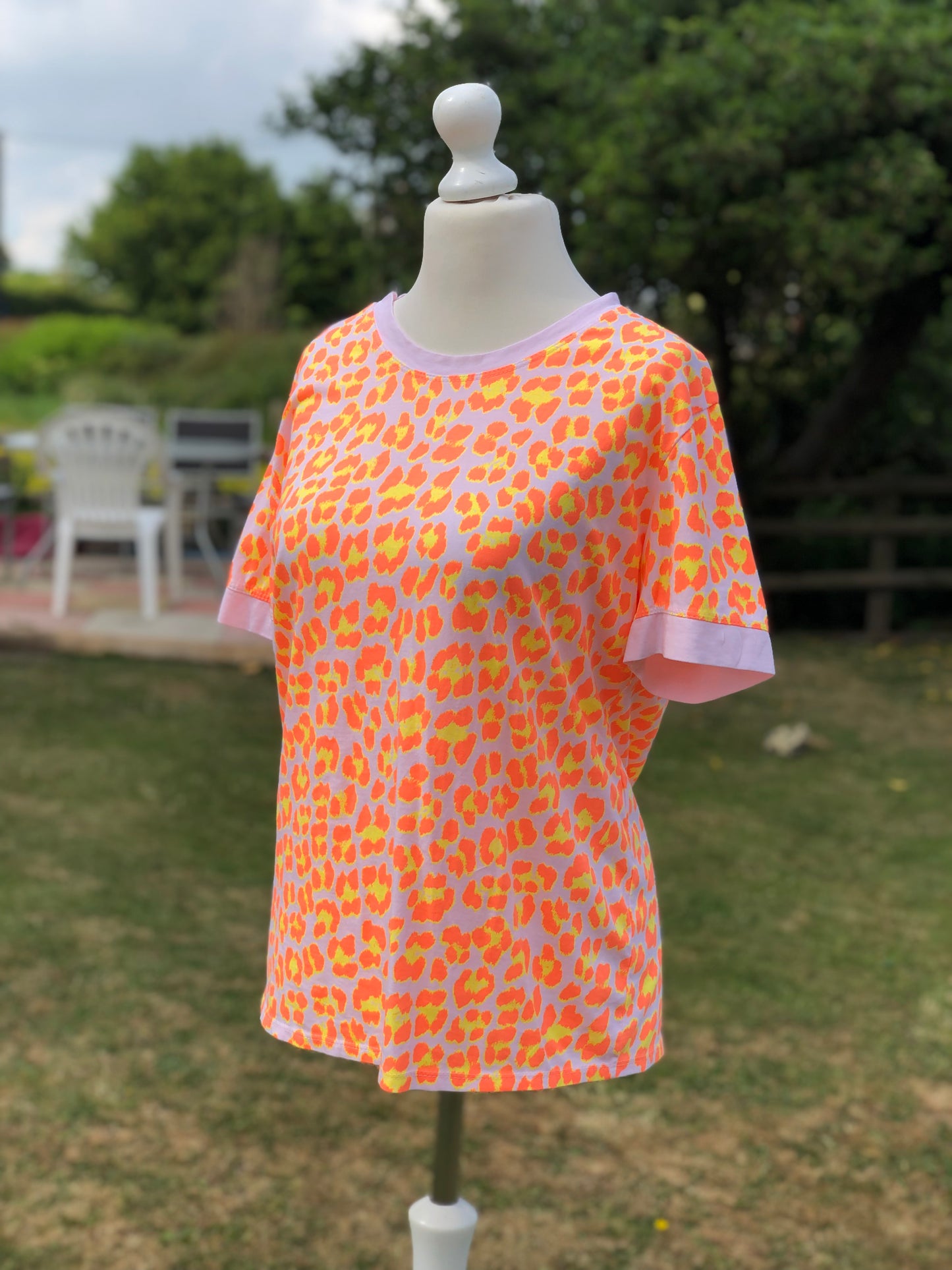 Neon Animal Print T Shirt - Orange