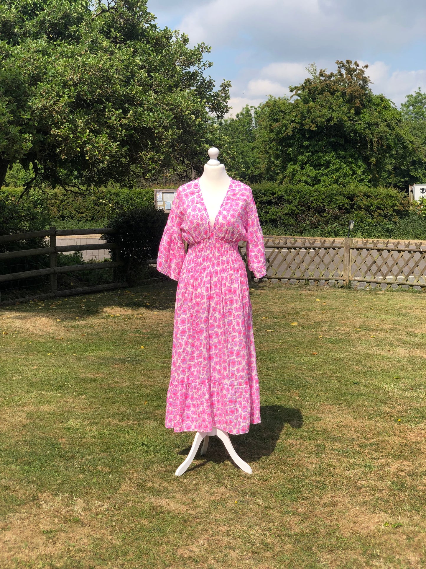 Animal Print Maxi Dress - Pink / Purple
