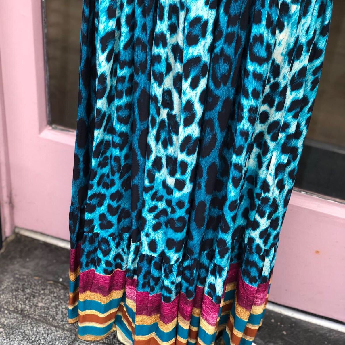 Neon Animal Print Maxi Dress