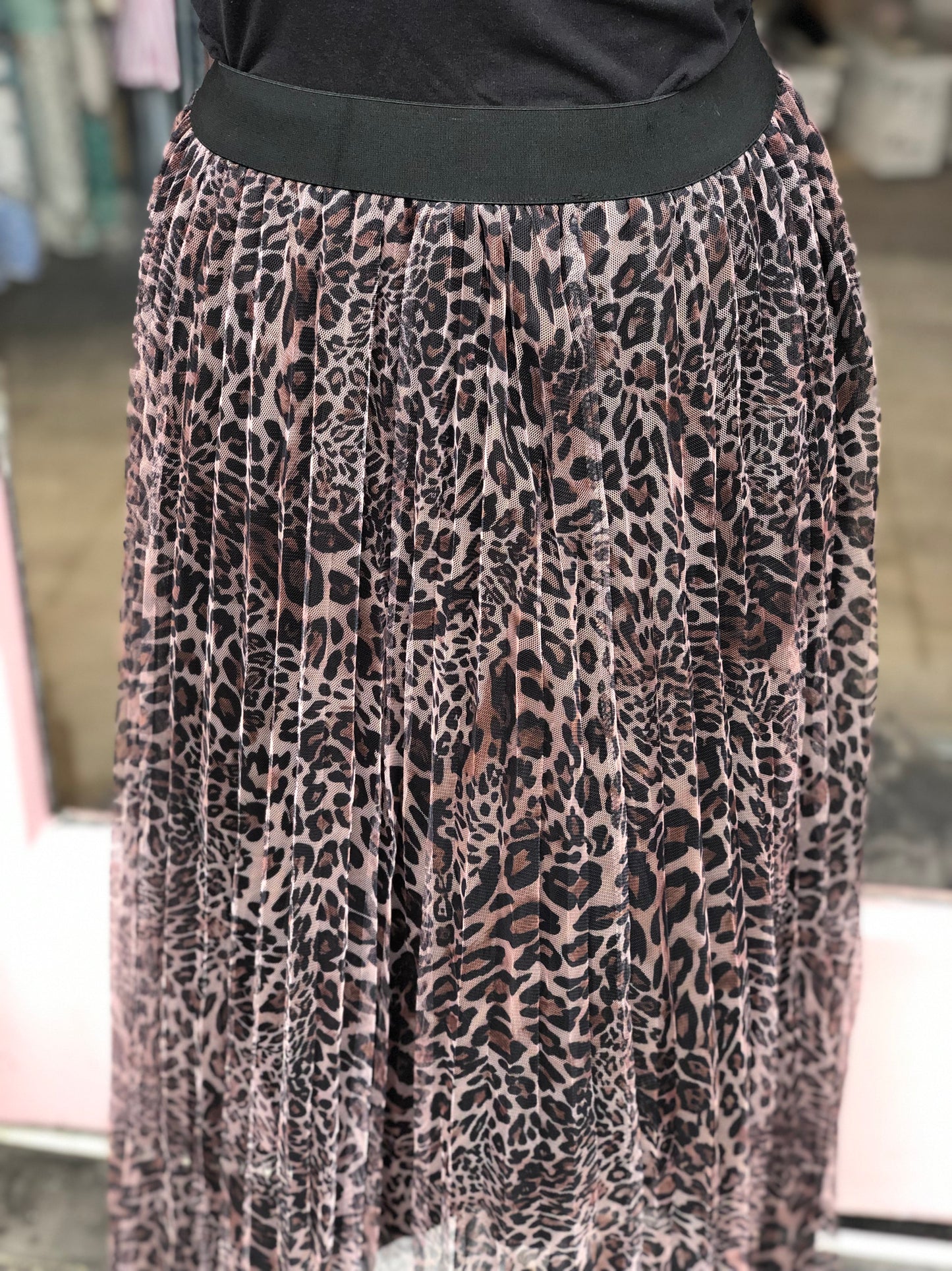 Animal Print Tulle Skirt