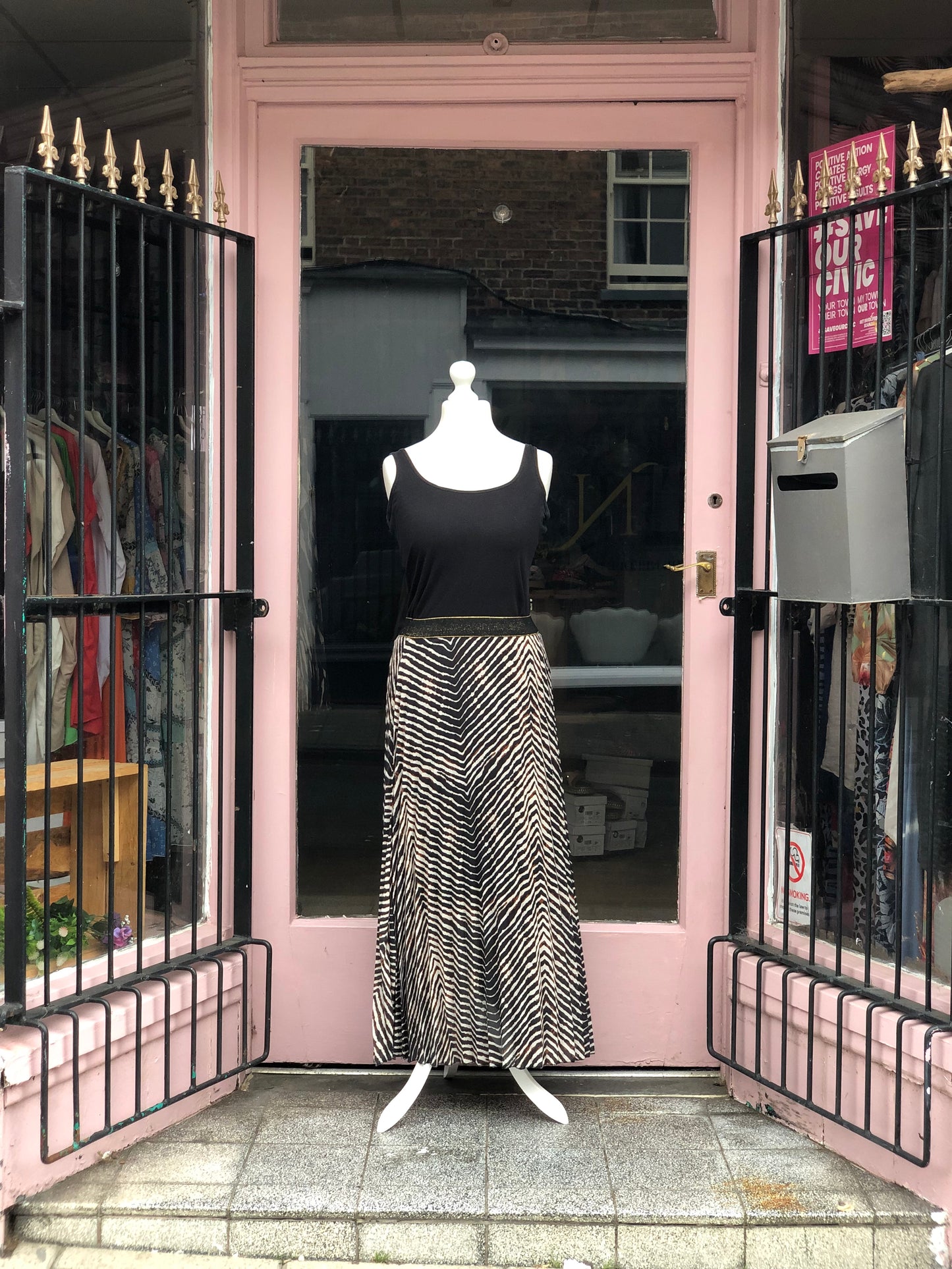 Zebra Stripe Maxi Skirt