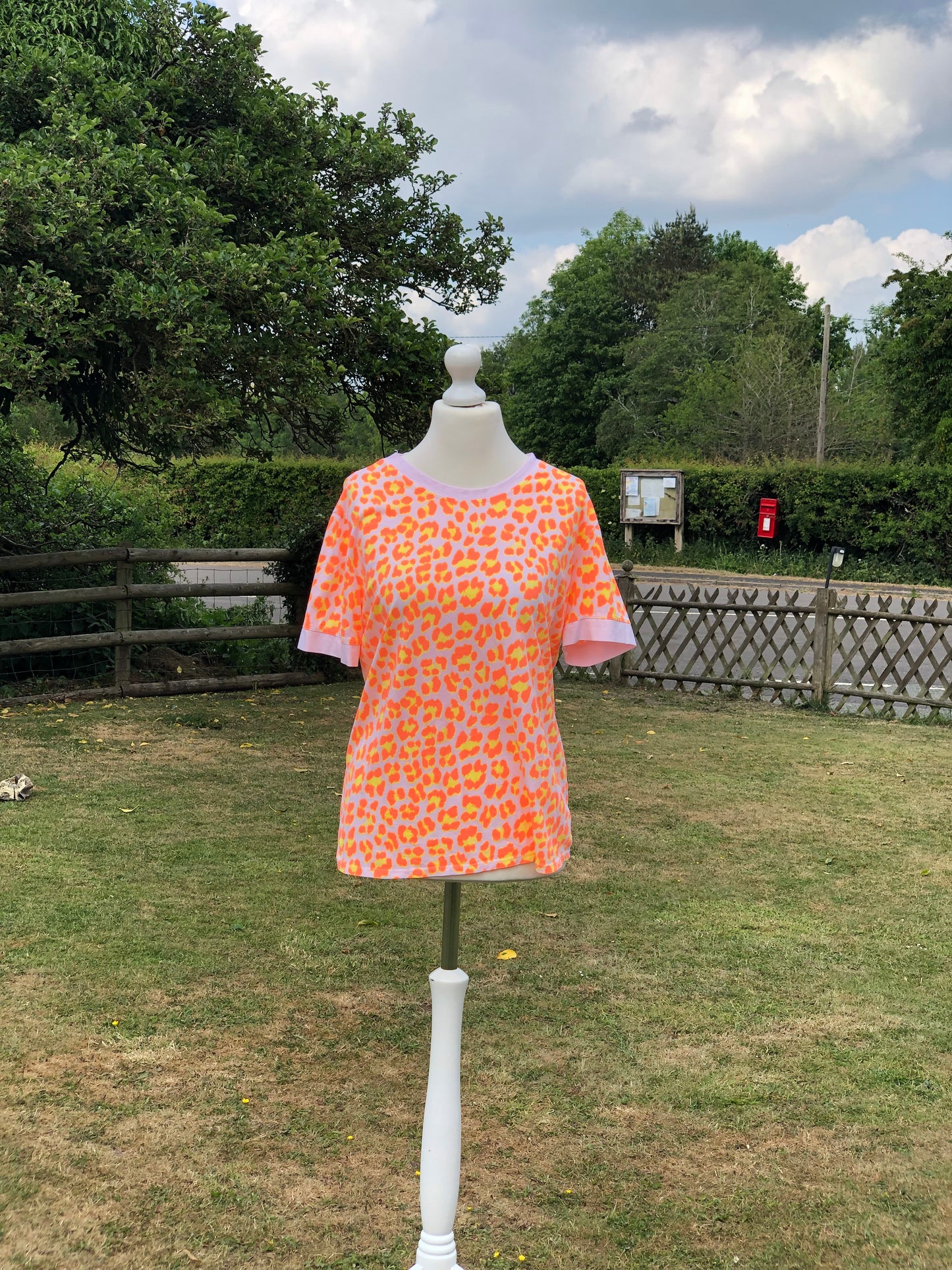 Neon Animal Print T Shirt - Orange