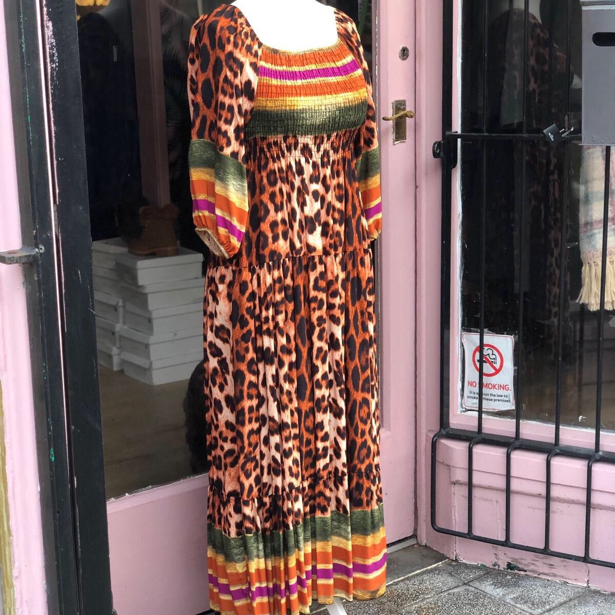 Neon Animal Print Maxi Dress
