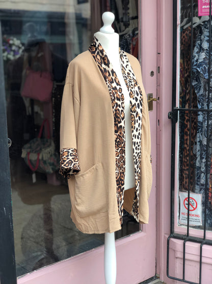 Animal Print Trim Jacket