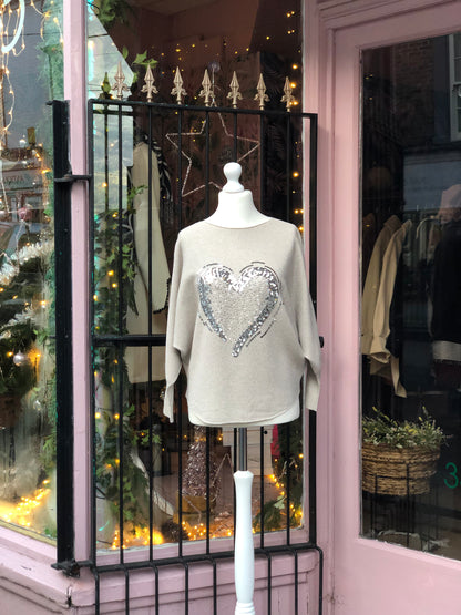 Sequin Heart Jumper