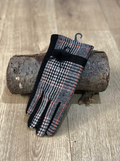 Grey Tartan Gloves