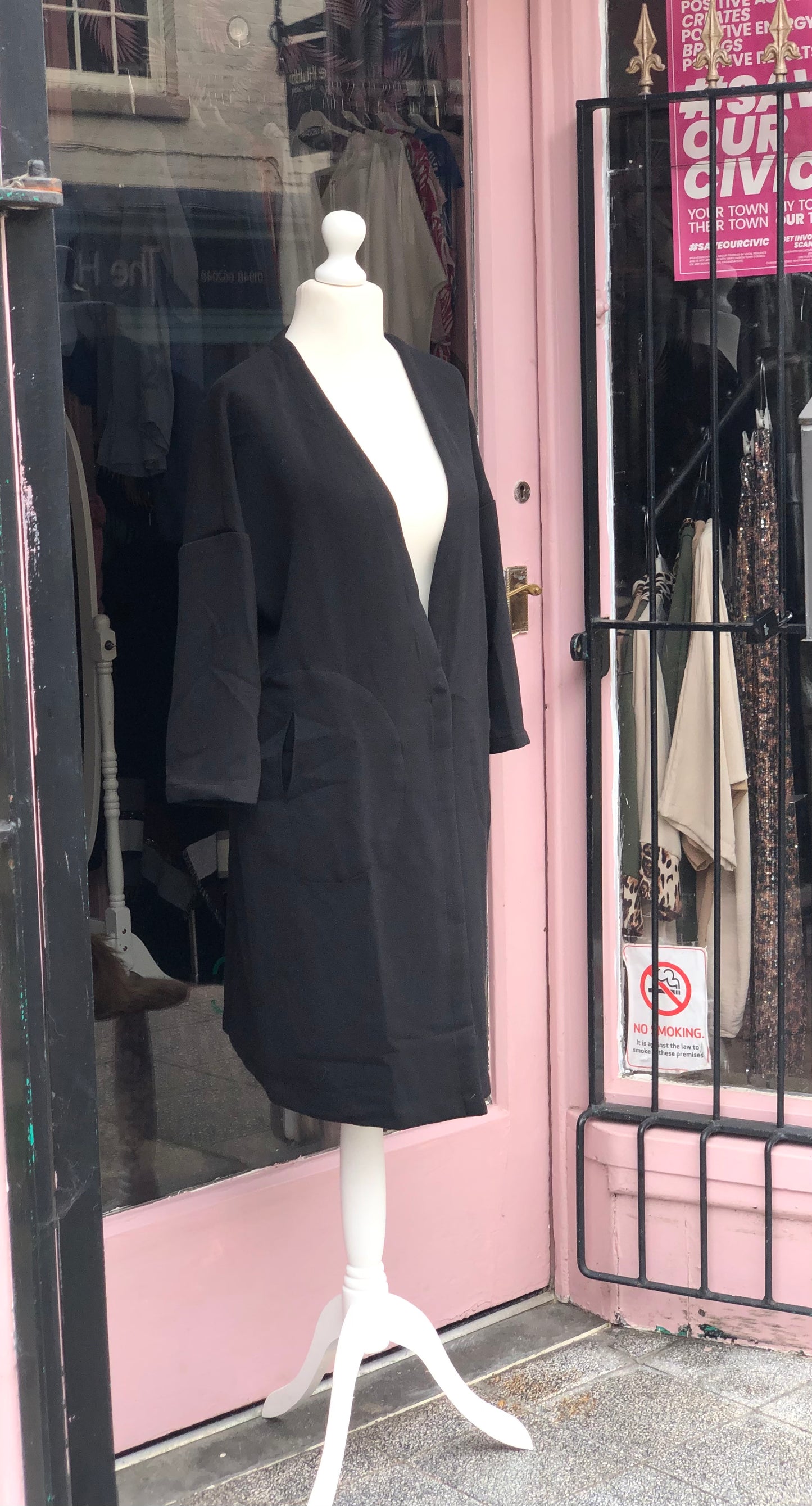 Longline Blazer Coat - Black