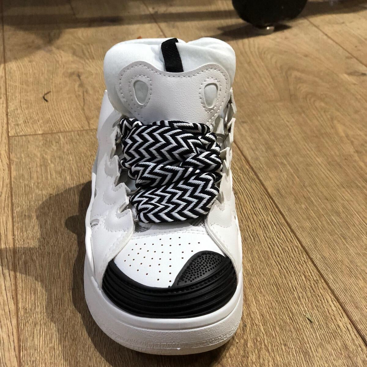 Black & White Bow Lace Chunky Trainers