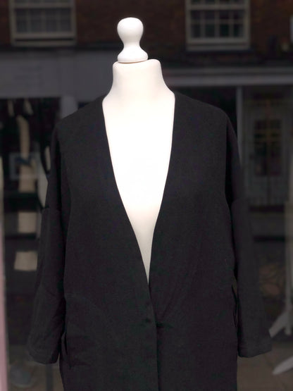 Longline Blazer Coat - Black