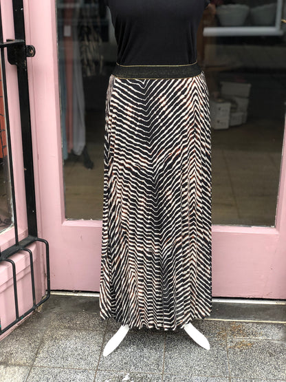 Zebra Stripe Maxi Skirt