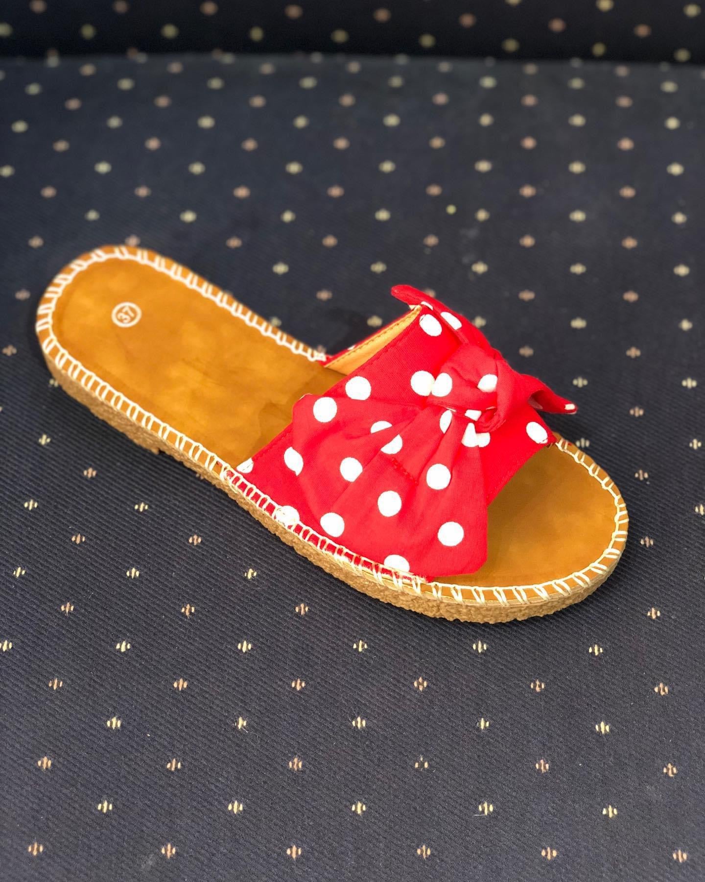 Red / White Polka Dot Sandals