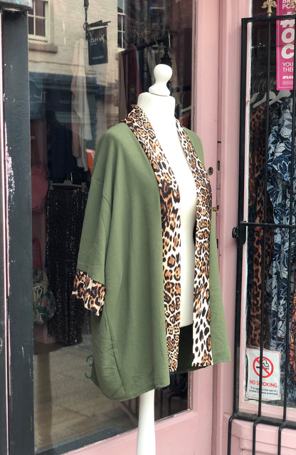 Animal Print Trim Jacket
