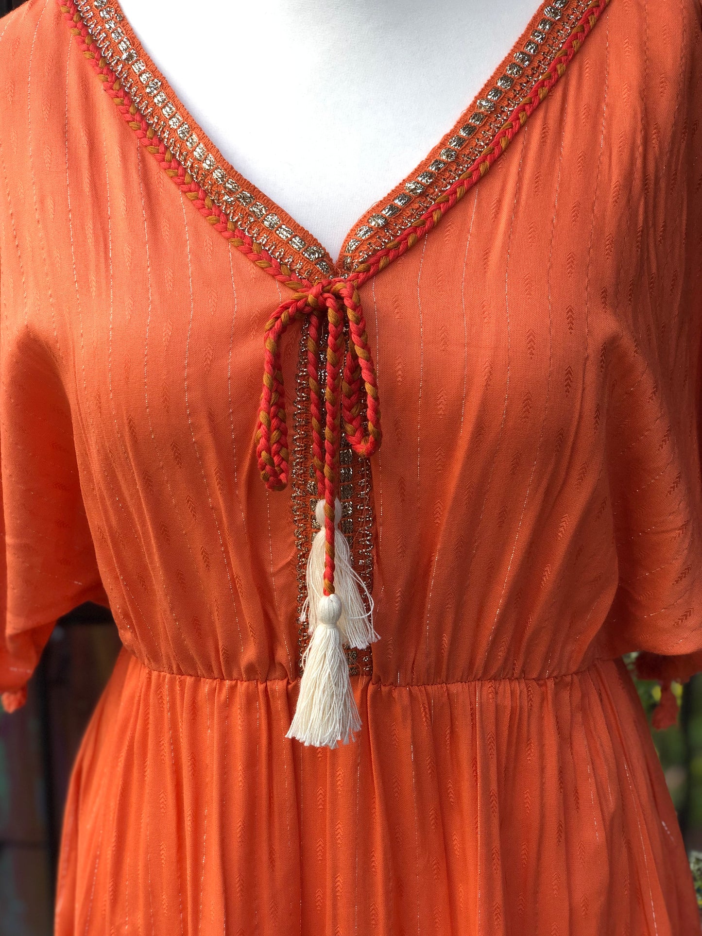 Tassel Midi Dress - Coral