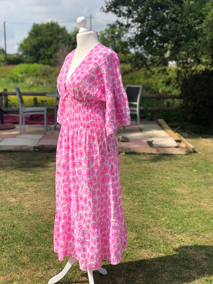 Animal Print Maxi Dress - Pink / Purple