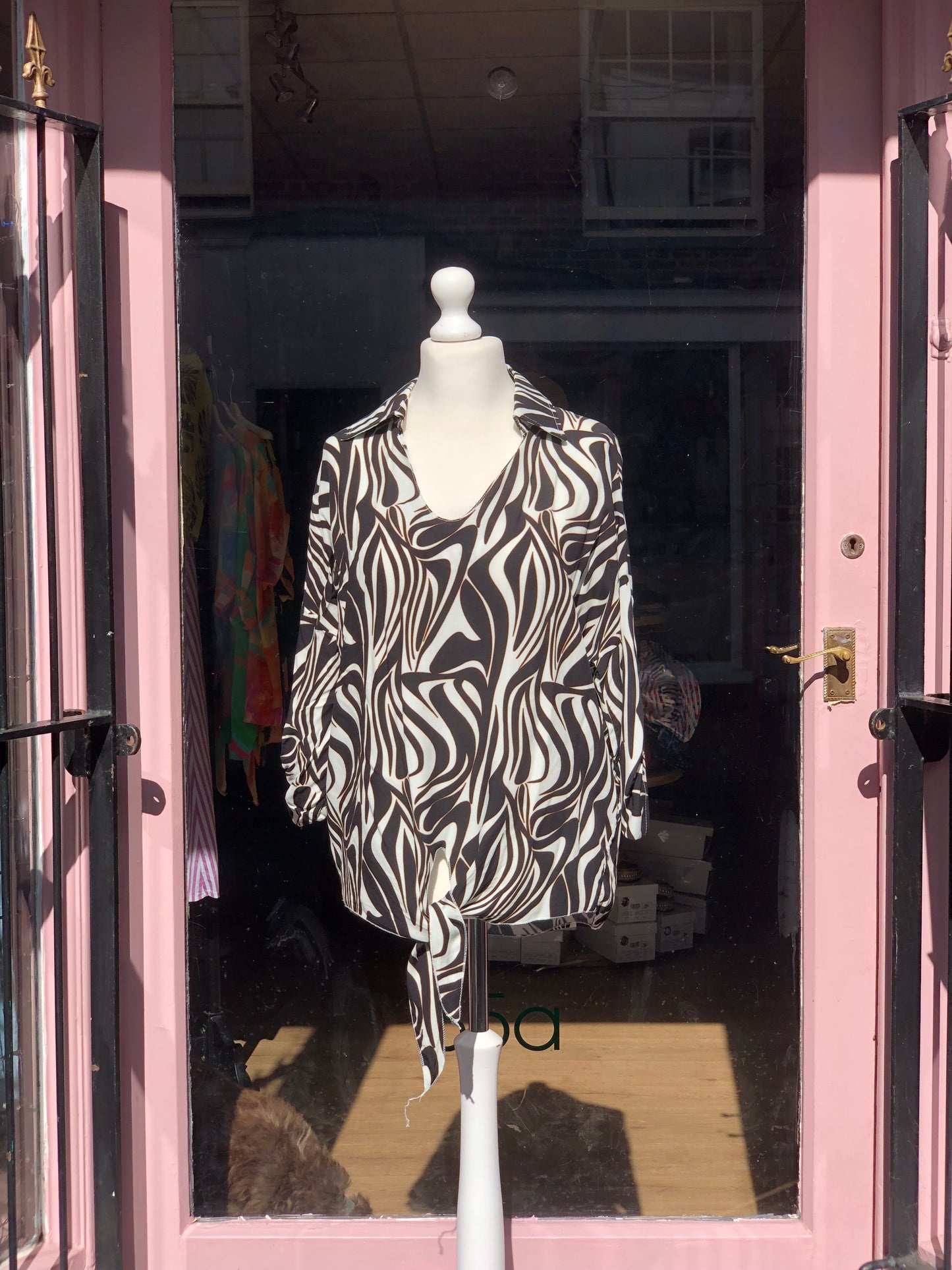 Swirl Print Tie Top