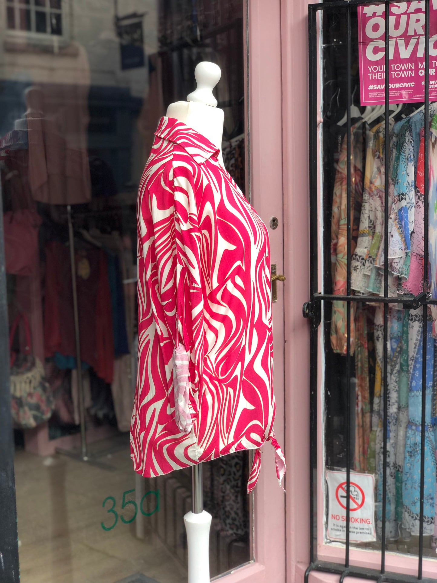 Swirl Print Tie Top