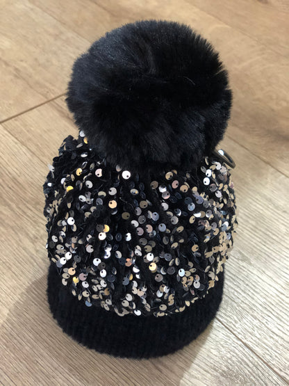 Sequin Bobble Hat