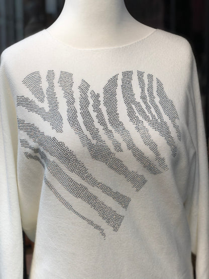 Diamanté Heart Jumper