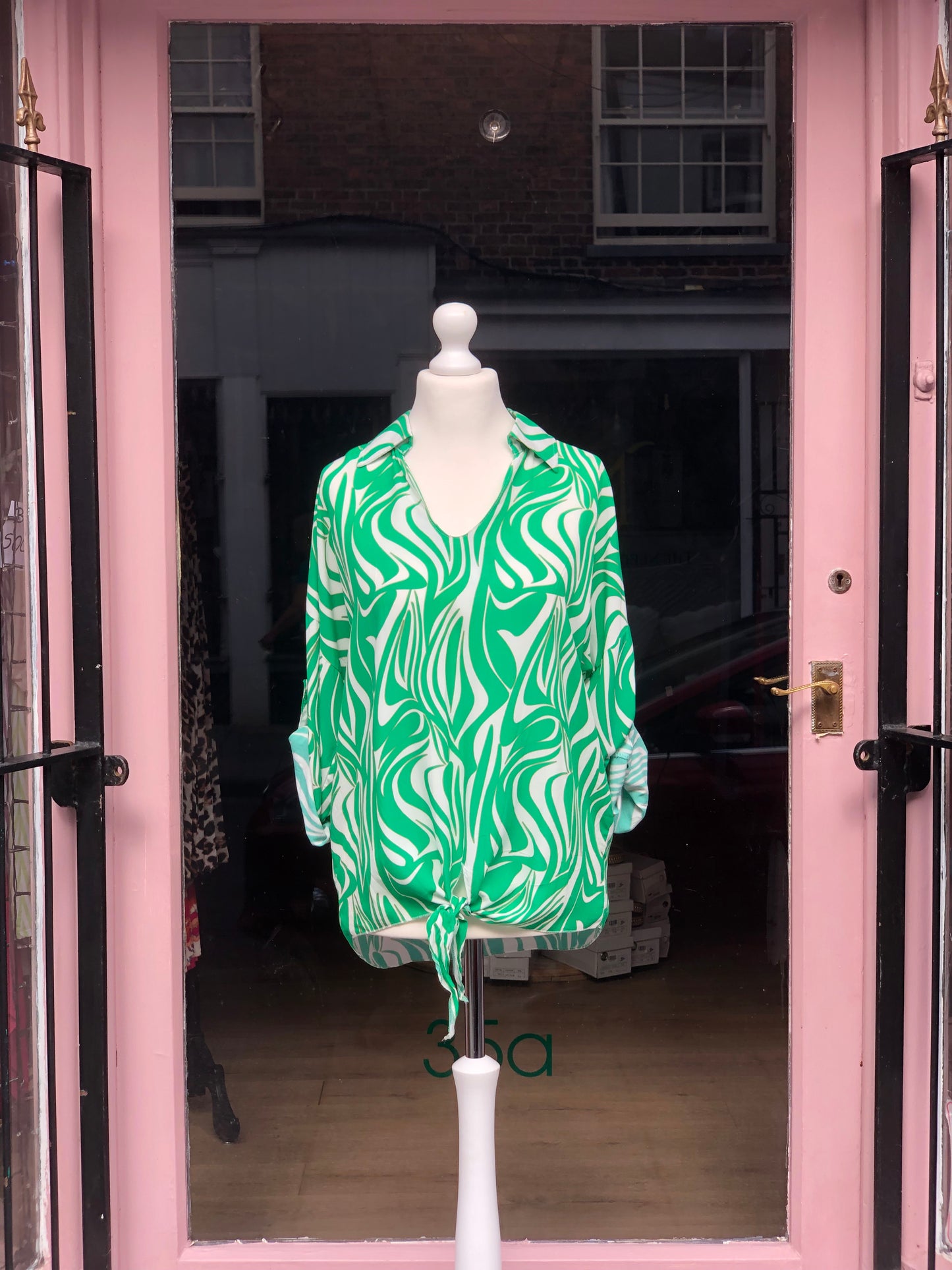 Swirl Print Tie Top