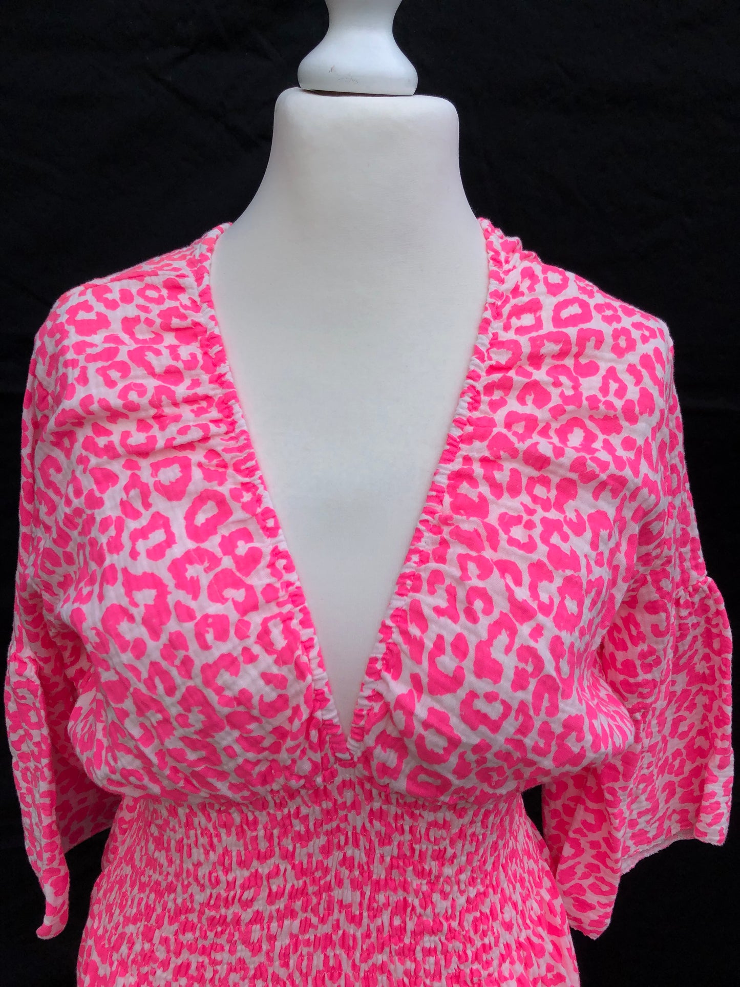 Animal Print Maxi Dress - Neon Pink