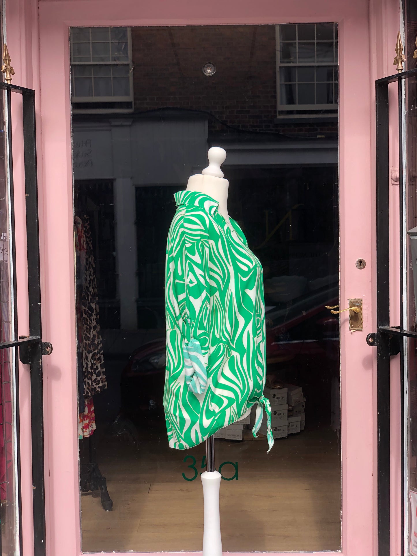 Swirl Print Tie Top