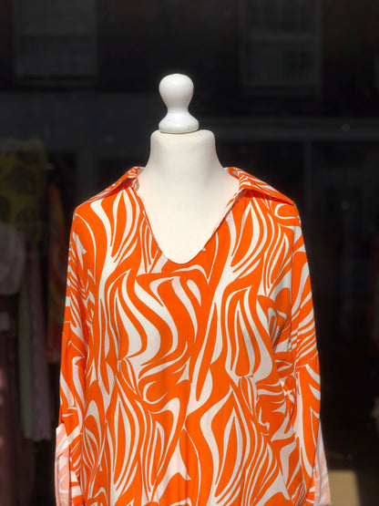 Swirl Print Tie Top