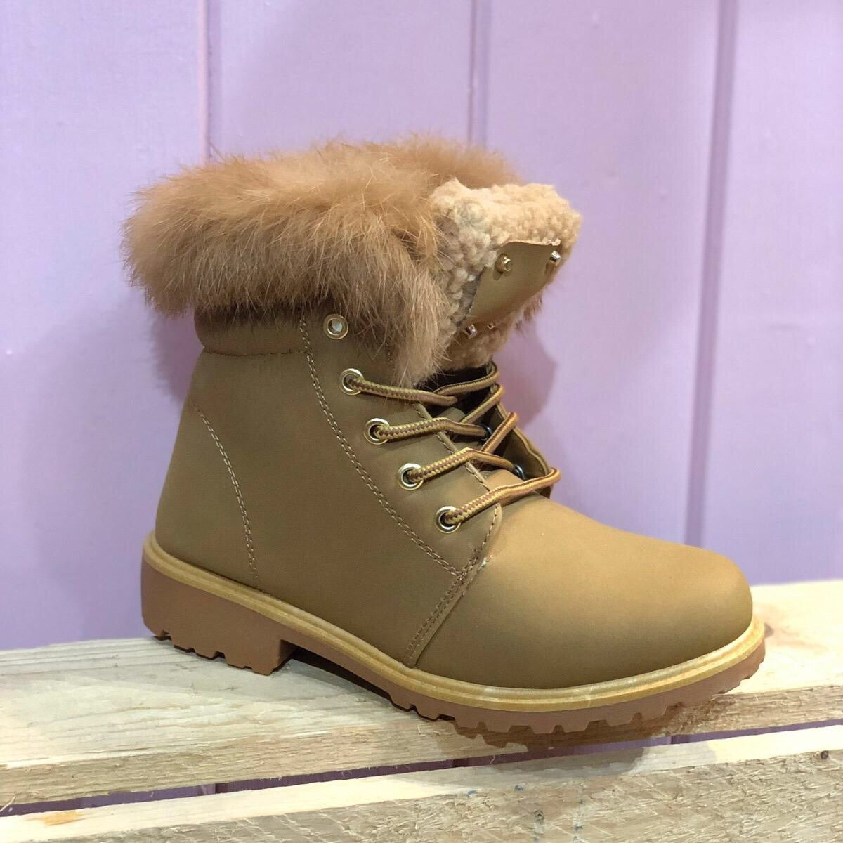 Camel Fleece Lined Boots
