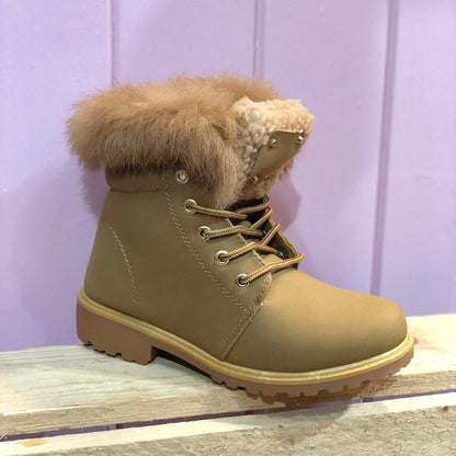 Camel Fleece Lined Boots