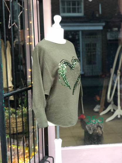 Sequin Heart Jumper