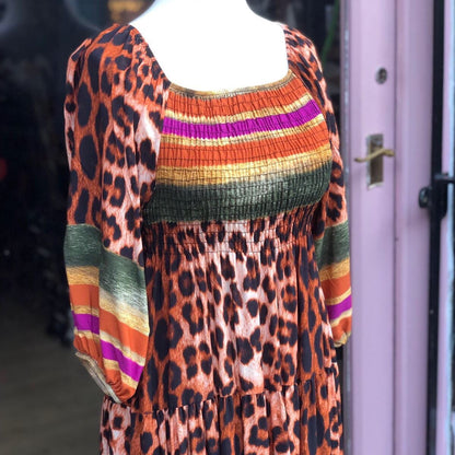 Neon Animal Print Maxi Dress