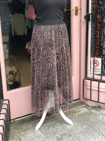 Animal Print Tulle Skirt