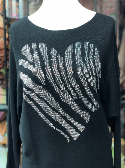 Diamanté Heart Jumper