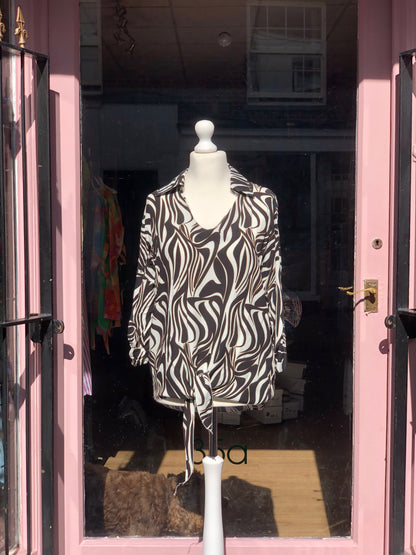 Swirl Print Tie Top