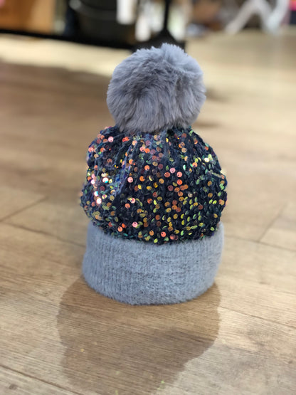 Sequin Bobble Hat