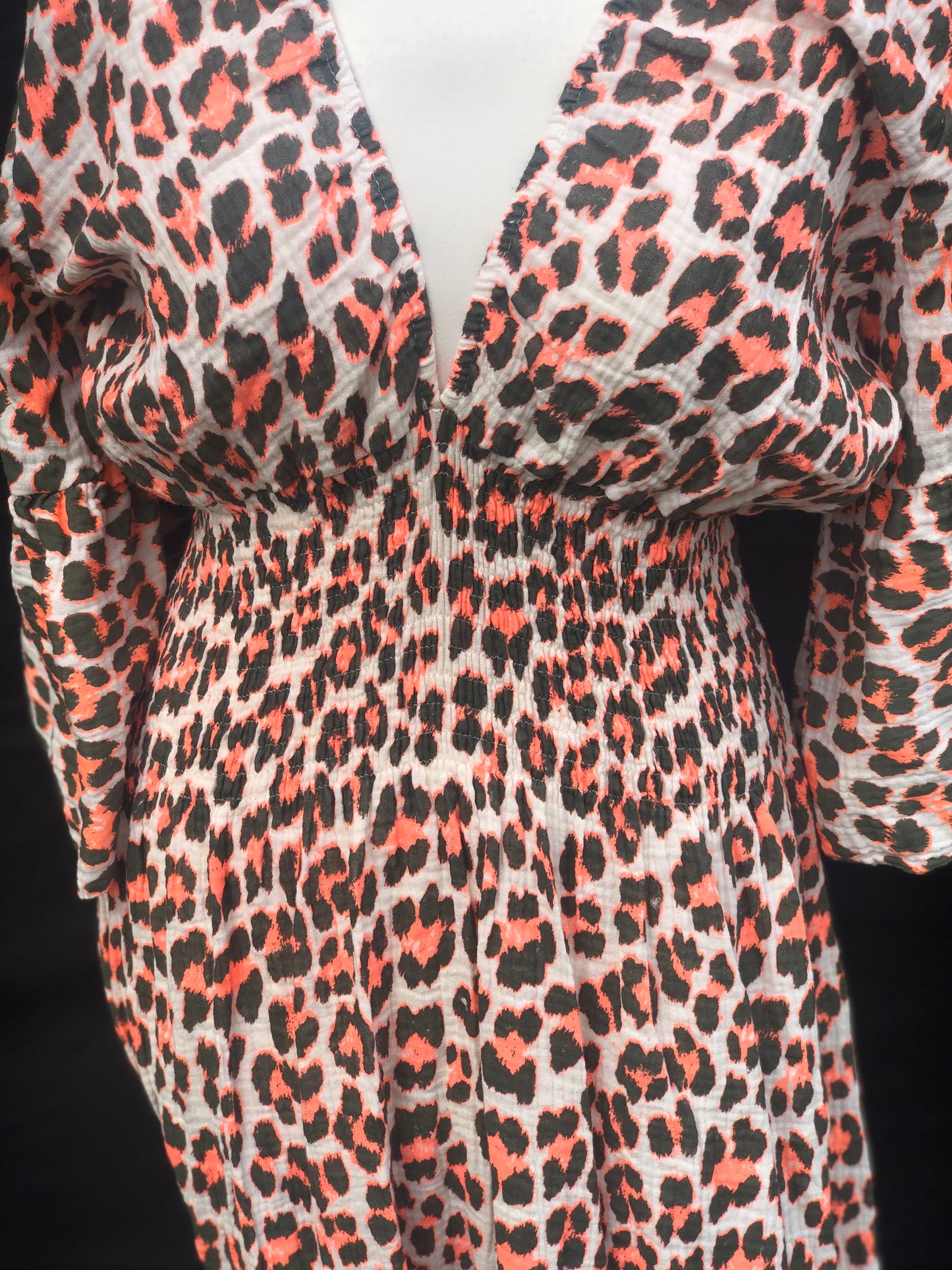 Animal Print Maxi Dress - Brown / Orange