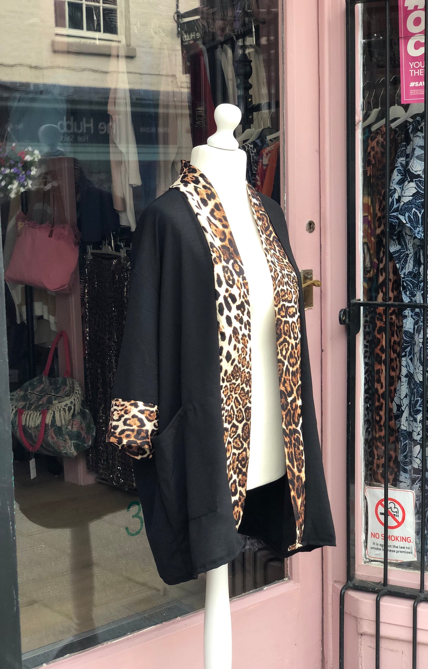Animal Print Trim Jacket