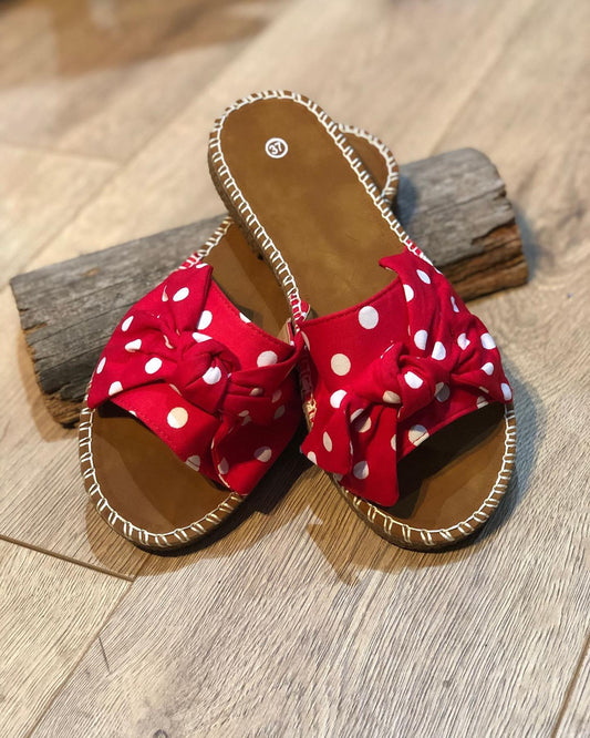Red / White Polka Dot Sandals