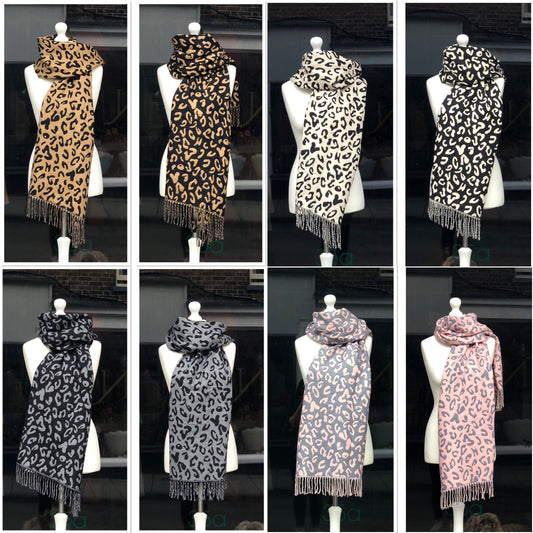 Animal Print Reversible Scarves