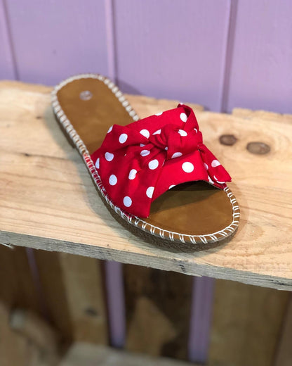 Red / White Polka Dot Sandals