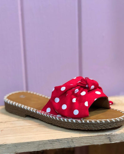 Red / White Polka Dot Sandals