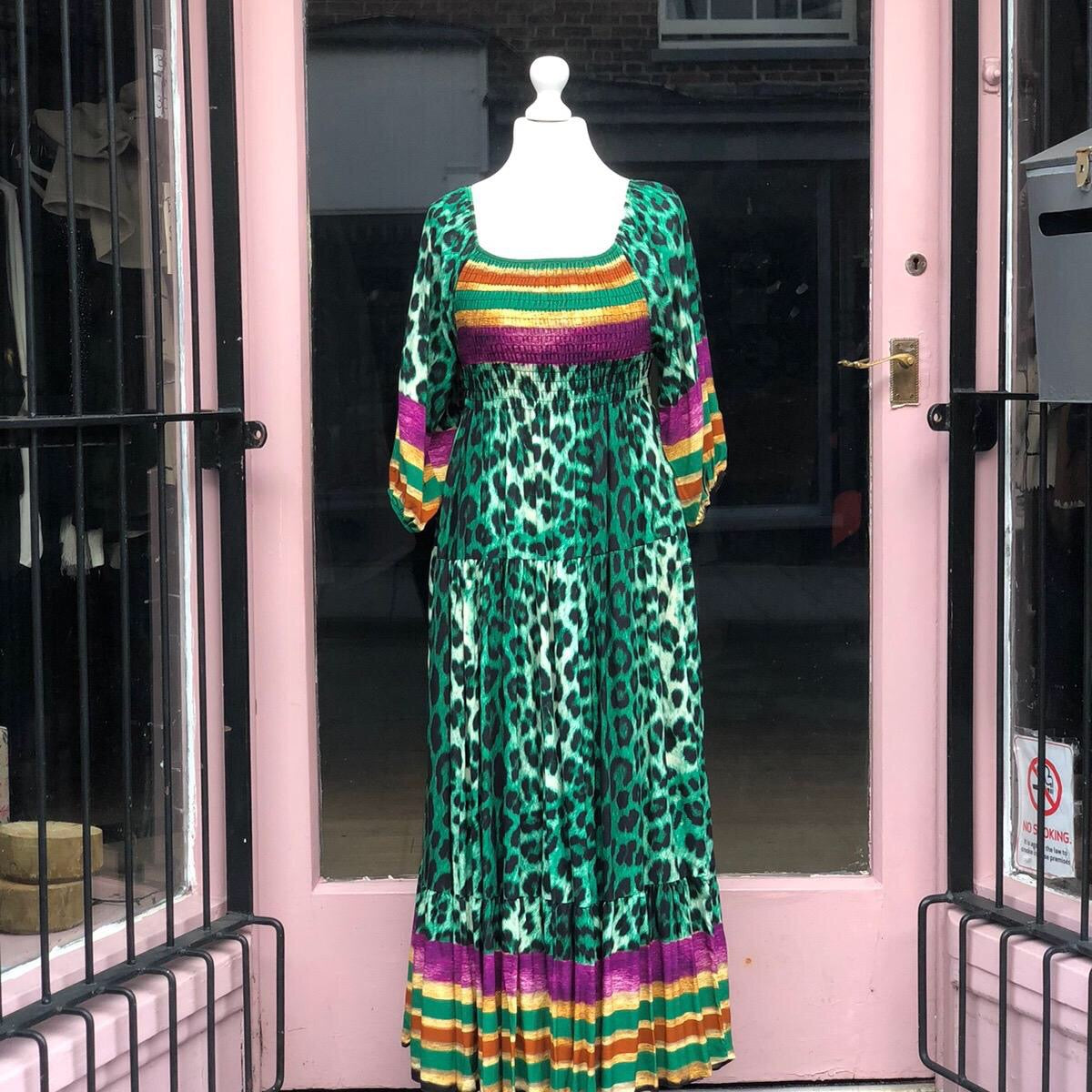 Neon Animal Print Maxi Dress