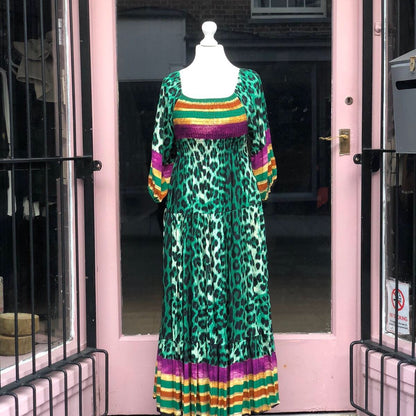 Neon Animal Print Maxi Dress