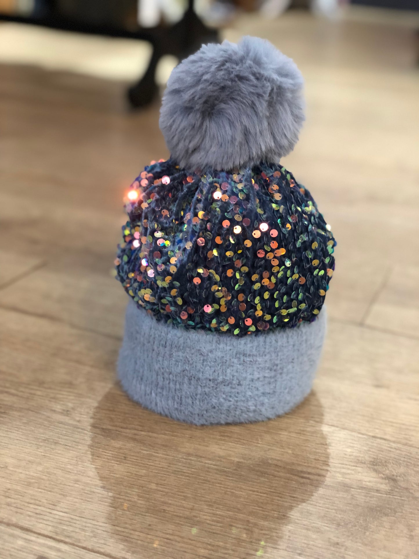 Sequin Bobble Hat
