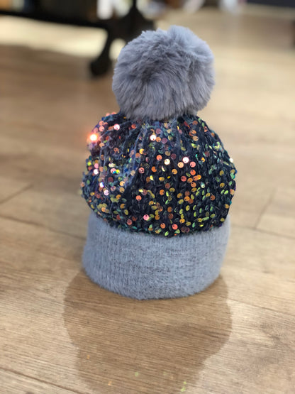 Sequin Bobble Hat